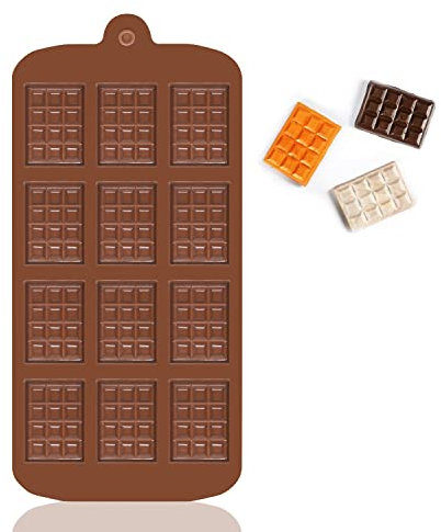 JINYJIA Stampi per Cioccolatini, Mini Stampi in Silicone per Cioccolato con 12 Cavità, stampi per Cialde Antiaderenti, per Cioccolato Fatto a Mano, Engery Bar, Caramelle e Cialde