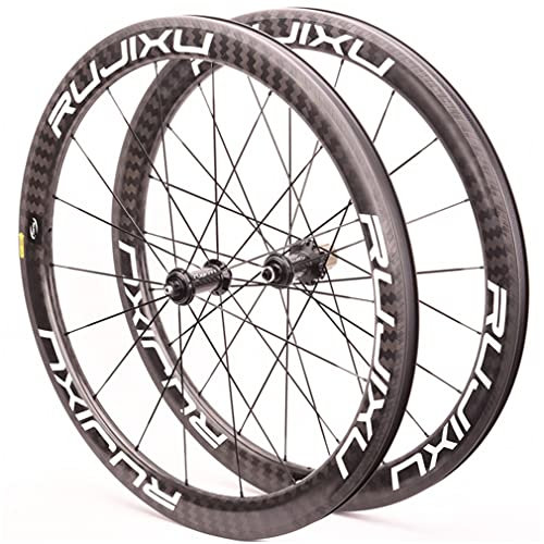 Generic 700c Carbon Fahrradräder Ultraleichter Rennrad-Laufradsatz 38 mm 50 mm Felge 18/21 Löcher C/V-Bremsradsatz Schnellspannnabe für 7/8/9/10, Schwarz