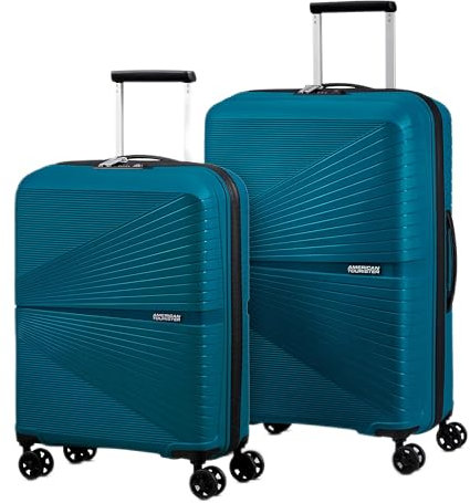 American Tourister Airconic Hardside Expandable Luggage with Spinners, Deep Ocean, 2PC SET (Carry-on/Medium)