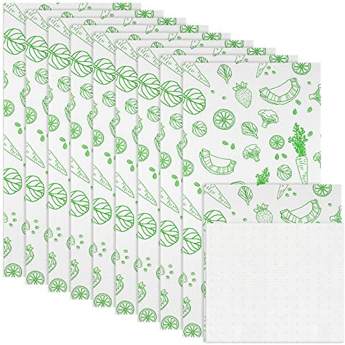 Amyhill 10 Pcs Refrigerator Shelf Liners Absorbent Fridge Mats Washable Fridge Drawer Liners for Shelves, Kitchen, Home, Cabinet, Trays(Fruits, 12 x 24 Inch)