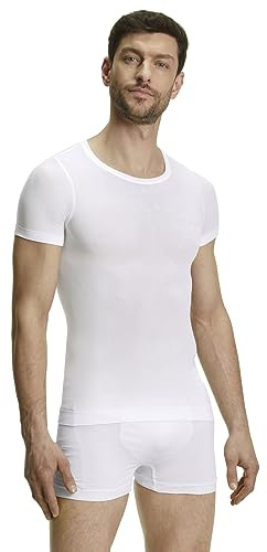 FALKE Men's Ultralight Cool Round Neck M S/s Ts Functional Yarn Quick Dry Base Layer Top 1 Piece, White 2860, L