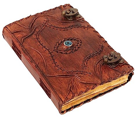 Hocus Pocus Book of Spells Handmade Vintage Leather Journal Notebook with Lock Book of Shadows and Spell Book Hocus Pocus 2 Spell Books with Real Spells Perfect for Halloween Decor Witchcraft Supplies