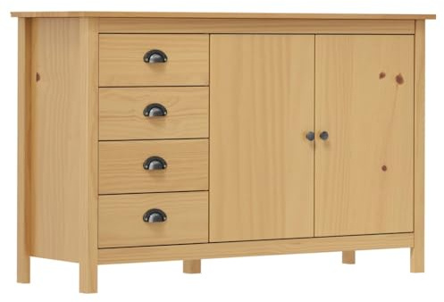 vidaXL Sideboard Hill Honigbraun 130x40x80 cm Massivholz Kiefer