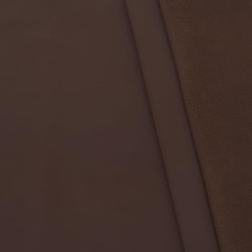 STOFFKONTOR Softshell Fleece Stoff – Meterware, Farbe Dunkel-Braun – zum Nähen von Bekleidung uvm.