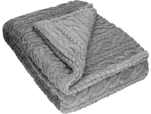 Betz Kuscheldecke Flauschig Sofa Fleecedecke Bozen - Wohndecke XXL Warm Sofadecke Decke Couch Größe 150x200 cm Farbe hellgrau