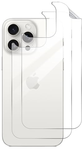 GIOPUEY Pellicola Protettiva Retro per iPhone 15 PRO, TPU Sottile Materiali di Alta qualità iPhone 15 PRO Retro Pellicola - Clear 2 Pezzi