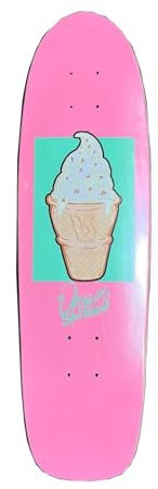 Vamos Skateboards Ice Small Bomb Shape Oldschool Shaped Skateboard Deck 8.25 + Griptape - 7Ply Canadian Maple OS Cruiser Deck 29 x 8,25