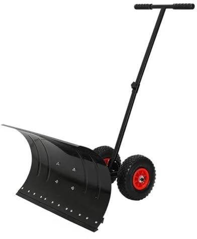 Schneeschaufel mit Rädern, robuster rollender Schneeschieber mit ausziehbarem Griff, rollende manuelle Schneeschaufel, Gehweg-Schneeräumwerkzeug for Reinigen von Fahrspuren, Straßen, Gehwegen (Size :