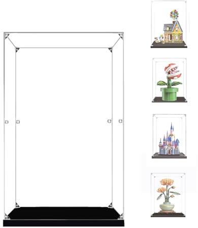 BOOVAX Vitrine für Lego 43217 40720 71426 10368 - Acryl Klar Schaukasten für [Carls Haus aus Oben/Piranha-Pflanze/Chrysantheme] - 20x15x30 cm | 2mm (Nur Vitrine)