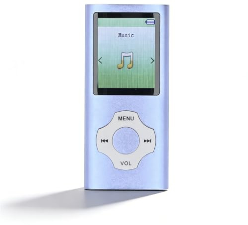 Lecteur MP3 MP4, Lecteur de Musique Numérique avec Son HiFi et écran de 1,8 Pouces avec Bluetooth 5.0, Prise en Vidéo, Enregistrement Vocal et Plus Encore (Bleu Violet)