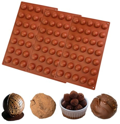 Gurxi 3 Stück Hemisphere Silikonform Kugel ,35 Löcher Silikonform Halbkugel Backform Kugel Flexible Schokoladenform Silikon Tafel Bakeware Set für Kuchen Gelee Pudding Süßigkeiten