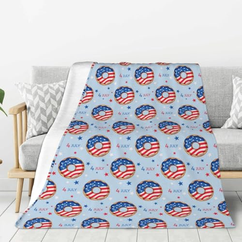 Coperta per divano, divano e letto, con motivo a ciambella, morbida, leggera, confortevole, pelosa, calda e confortevole, coperta in flanella per tutte le stagioni