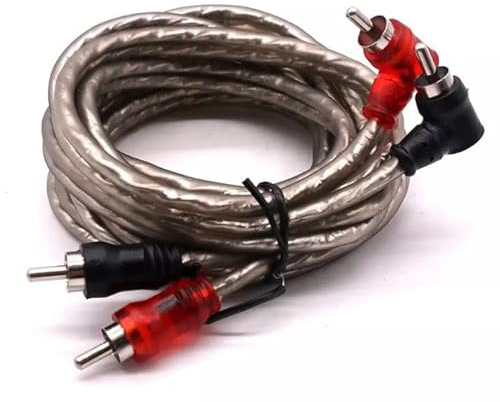 5 metri a forma di L, facile da montare dietro TV e piccolo spazio, 2 RCA a 2 RCA spina audio auto, Hi-Fi audio, TV, DVD, amplificatore casa, amplificatore sistema auto cavo di rame intrecciato,