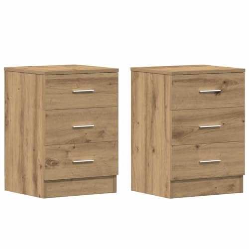 vidaXL Nachttische 2 STK. Artisan-Eiche 38x35x55 cm Holzwerkstoff
