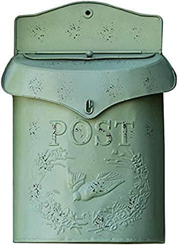 Boîte aux lettres murale vintage en métal pour la maison - Vert