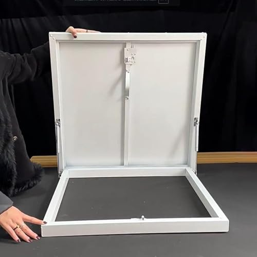 Claraboya Techo Tapa Metálica para Trampilla de Ático con Pestillo, Trampilla Blanca de Acceso Al Techo para Lofts, Apartamentos, Fábricas y Granjas, Tapa Impermeable para Trampilla de Techo,70x70cm