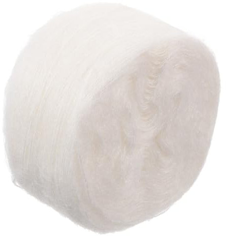 DOITOOL Strickgarn Mohair Weich Weiß Feines Selbstgemacht Wollgarn Für Pullover Schals Mützen Hautfreundlich Vielseitig Für Handarbeit Und Bastelprojekte