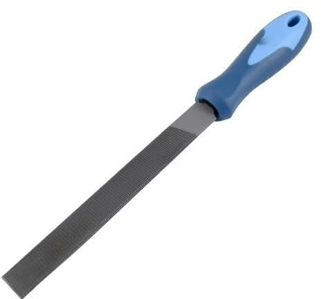Lima plana - lima de 250 mm, acero al carbono, ideal para acabados precisos, mango ergonómico para un mejor agarre y comodidad.