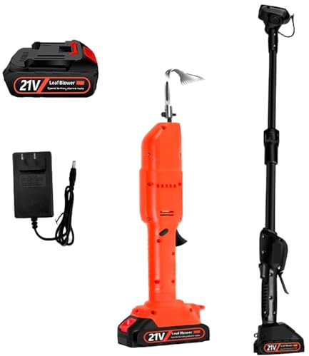 Zappa da Giardino motorizzata Senza Fili da 21 V con prolunga da 1,3 m/51,18 Pollici e Batteria Ricaricabile al Litio, motocoltivatore e coltivatore da Giardino Portatile Senza Fili per fattorie 1