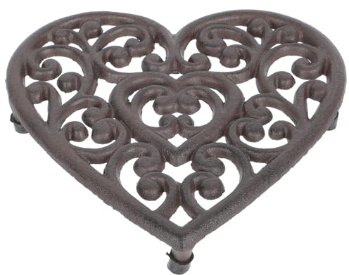FONDOTIN Tovaglietta Antiscottatura a Forma di Cuore in Ferro Battuto Stuoia per Vasi Cavi Resistente al Calore Presina Decorativa Antiscivolo per Cucina e Sala da Pranzo per Casa