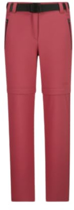 CMP Mädchen Zip Off Stretch Hose mit Gürtel und Dry Function Gr. 164 | 4-Wege-Stretch für Bewegungsfreiheit, schneller Feuchtigkeitstransport, Zip-Off-Funktion, atmungsaktives Material