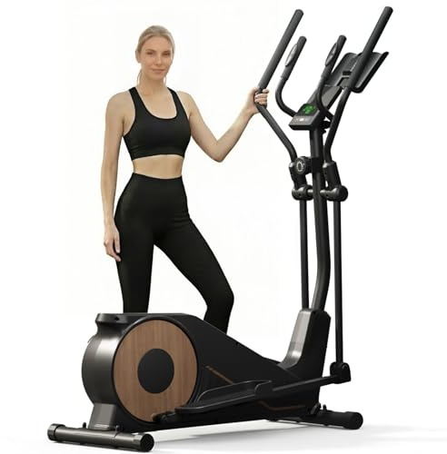 Aeriflo Elliptical Cross Trainer for Home Use, M100 Ultra-Quiet Magnetic Machine with 8KG Flywheel & 42cm Stride, 150KG Capacity, Bluetooth App Connection (Kinomap/Zwift), 80% Pre-Assembled