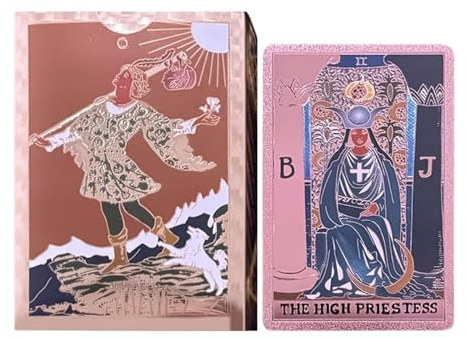 Tabla de tarot celestial, juego clásico impermeable, tarjeta de adivinación de 3,43 x 2,24 pulgadas con instrucciones, herramienta de aprendizaje resistente sin , juego espiritual con arte