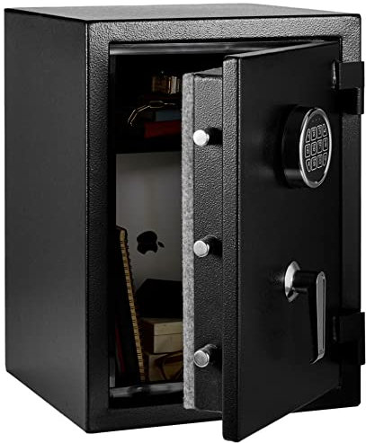 Amazon Basics Safe, feuerfest, mit programmierbarem elektronisch Tastenfeld, 35 l Volumen, schwarz, 36 cm B x 35 cm T x 50 cm H