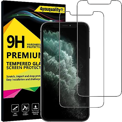 4youquality 2 pellicole proteggi schermo per iPhone 11 Pro Max e iPhone XS Max, in vetro temperato antigraffio per Apple iPhone XS Max e iPhone 11 Pro Max 6,5