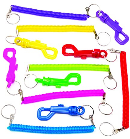 Baker Ross Porte Clef Extensible Coloré en Plastique - Lot de 6, Porte Clef Enfant (AW526)