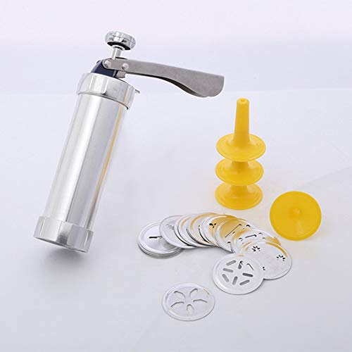 fcya Macchina del creatore del Biscotto di DIY,Pressa per Dolci in Acciaio Inox con 20 Ugelli e 4 Muffa,Pressa per Biscotti Sparabiscotti per Decorazioni Torta