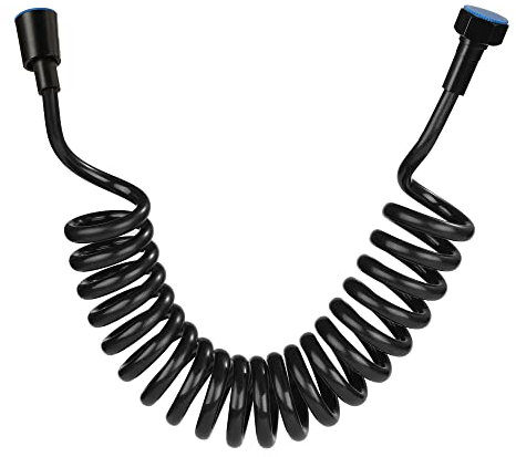 Spring Flexible Shower Hose,ABS Flexible Telescopic Shower Hose for Toilet Faucet, Bidet Sprayer, Hand Shower, Basin Faucet Showers, Bathroom Spiral Flexible Shower Hose-3M (Black)