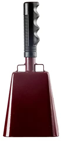 Steel Cow Bell with Handle Cowbells,Cheering Bell and Loud Noise Makers Hand Bells for Sporting Events,Football Games,School Bell,Farm Hand Chimes Percussion Musical Instruments(10 inch Bronze)