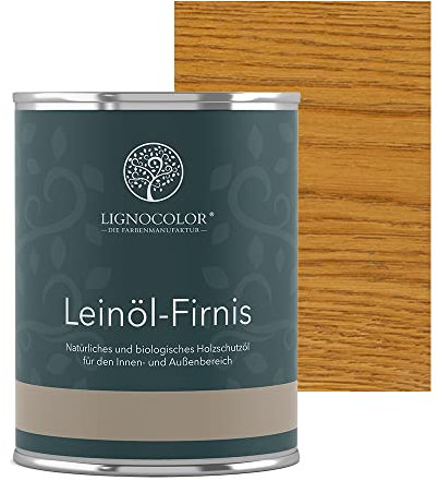 Lignocolor Leinölfirnis | Holzöl für den Innen- und Außenbereich | natürlicher Holzschutz (750ml, Eiche)