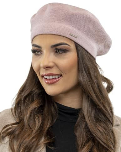 VIVISENCE Damen Baskenmütze Eleganter Wintermütze Warm Und Gemütlich Kopfbedeckung An Winter Und Herbst Warm Dick Strickmütze, Klassisch Mütze Für Frauen Modell 7005