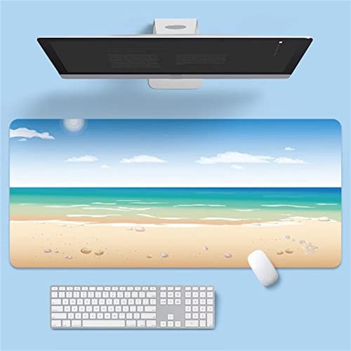 TengYuer Alfombrilla de ratón,Grande Alfombrilla Gaming lratón áser,óptico XXL 1000x500x3mm,Lavable,Antideslizante Base de Caucho para Gamers Ordenador,PC y Portátil,Paisaje de Playa