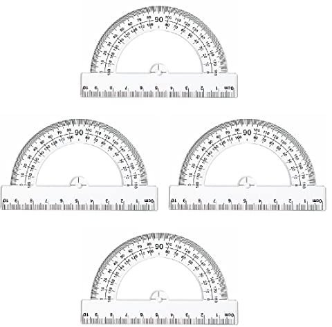 SULIUDAJI 4 Pezzi Goniometro Plastica, Goniometro 180 Gradi Protractor Plastic Protractor Protractor 180 Goniometro Geometrico