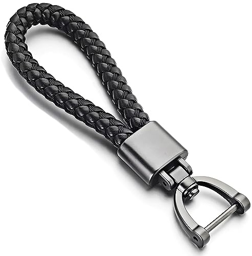 Redreo Porte-clés de voiture en cuir PU pour clé de voiture, accessoire de rechange, Porte-clés en cuir noir, taille unique