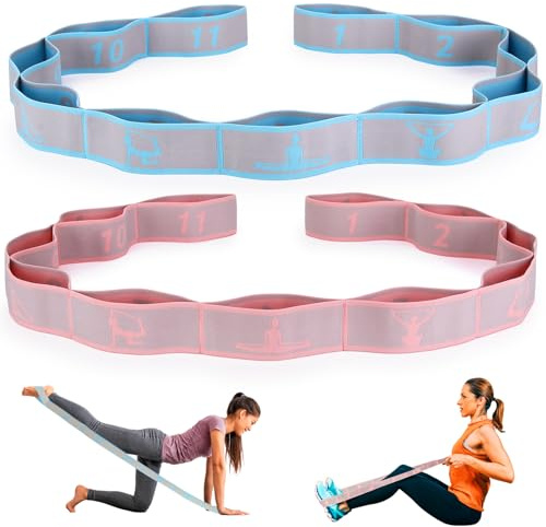 CEILIWEN Long Fabric Resistance Bands for Exercise, Stretching, Yoga, Pilates, Fitness and Physical Therapy