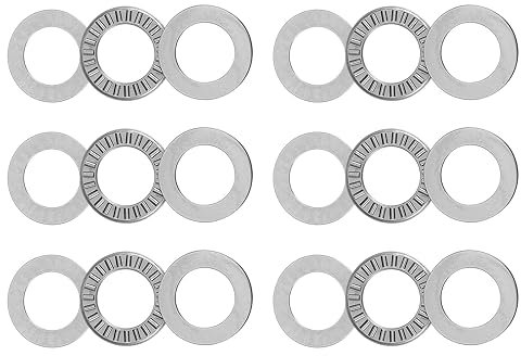 sourcing map Nta1220 Rodamientos de Agujas de Empuje con Arandelas 3/4 de Diámetro Interior 1-1/4 de Diámetro Exterior 5/64 de Ancho 6 Uds
