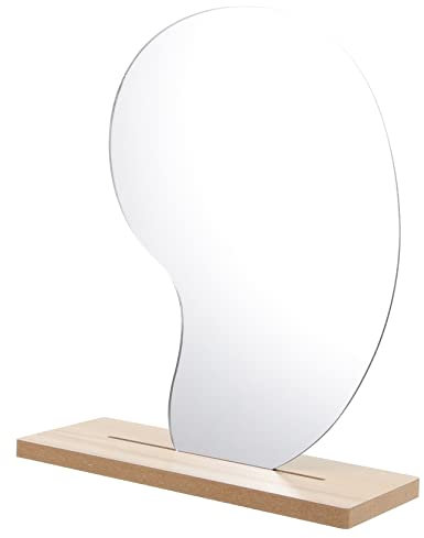 FRCOLOR Acrylspiegel Standspiegel Für Tisch Schlafzimmer DIY Holzspiegel Heimspiegel Studentenwohnheim Schminkspiegel