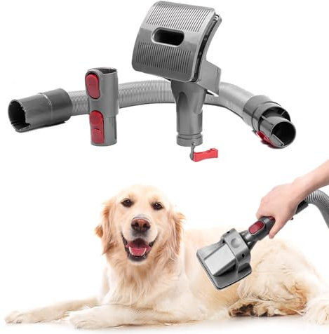 Wagably Pet Grooming Kit - Compatible with Dyson V7, V8, V10, V11, V12, V15 (Vacuum Not Included) - Brush Hair Remover for Dogs and Cats, Deshedding Tools, Undercoat Fur - Mess free Shedding Comb Kit