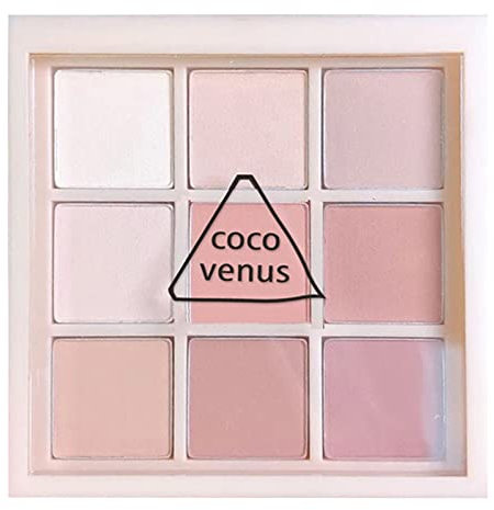 EONFAVE Palette complète de fards à paupières mats, blanc chaud, rose et blanc, poudre fine, longue durée, faible saturation, maquillage pour femmes et filles