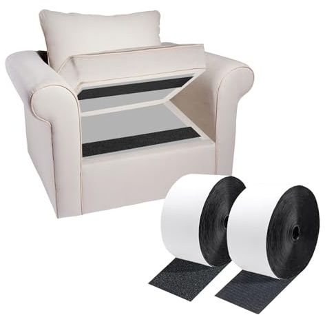 Klettband Selbstklebend extra stark, 10CM Breite 3 Meter Lang klettverschluss selbstklebend, Klettband Breit das verhindert CouchKissen,Teppiche und Matratzen verrutschen (10cmX3m)