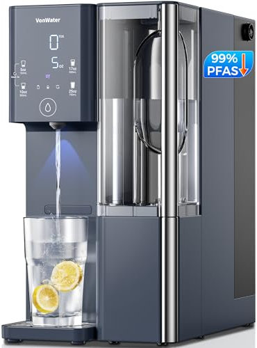 VonWater 7-Stage Countertop RO Filter System, 528 Gallons, Portable Pitcher, NSF/ANSI 372/53, Reduce TDS & PFAS, 5 Volume Settings, 3:1 Pure to Drain CT910