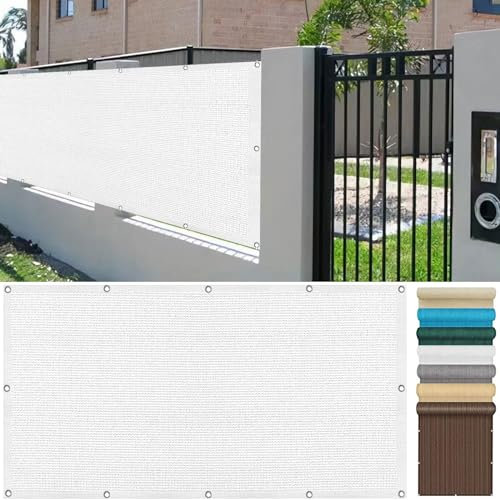 Balkon Sichtschutz 100 x 275 cm HDPE Atmungsaktiv Balkonverkleidung Balkonabdeckung Reißfest, mit Ösen Kabelbinder Zaunblende für Garten Balkon Terrasse, Weiß