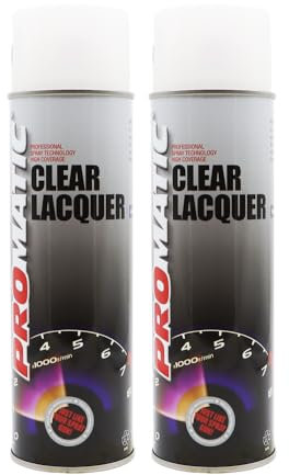 PROTOUCH 2x Promatic Clear Lacquer Spray, High Gloss Finish, 500ml, Fast Drying, Weatherproof, UV/Scratch/Impact Resistant