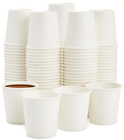 Caramont,4 Oz 1000 Espresso Gobelets en Carton,Écologique et Jetables,Résistant à la Chaleur,Carton de Qualité,Idéal pour Toutes Les Boissons Chaudes ; Café,Thé,Chocolat etc.