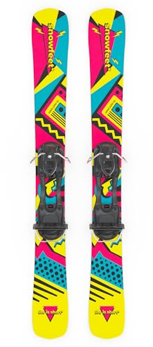Skiboards by Snowfeet | 99 CM | Skiblades Snowblades Short Skis (Retro | SKI BINDINGS)