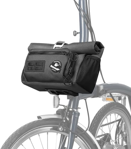 Rhinowalk Sacoche de guidon de vélo à libération rapide - Pour vélo pliant Brompton - Avec bandoulière - Housse de pluie